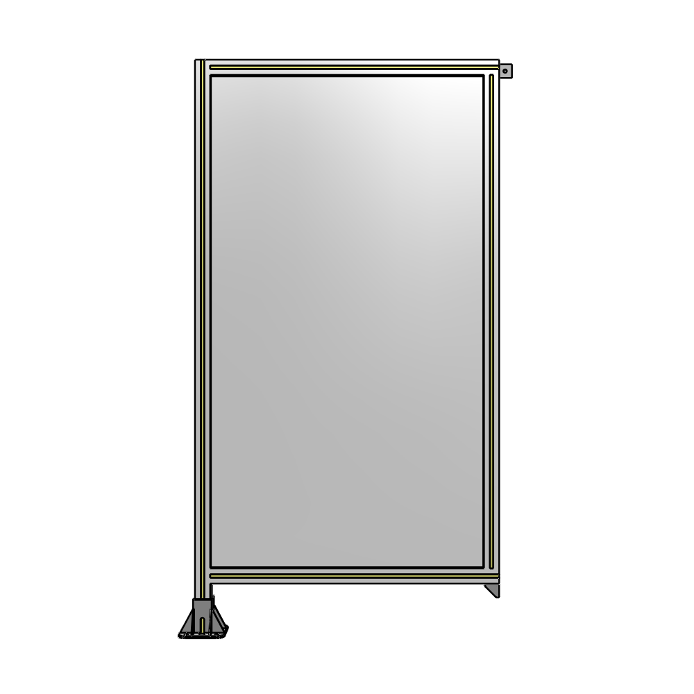 A1-1700-0900-0150-TYPFK SINGLE PANEL-LEG ON LEFT WITH TIE PLATES AND ANGLE 1700MM X 900MM  1/4" POLYCARBONATE, AS A KIT