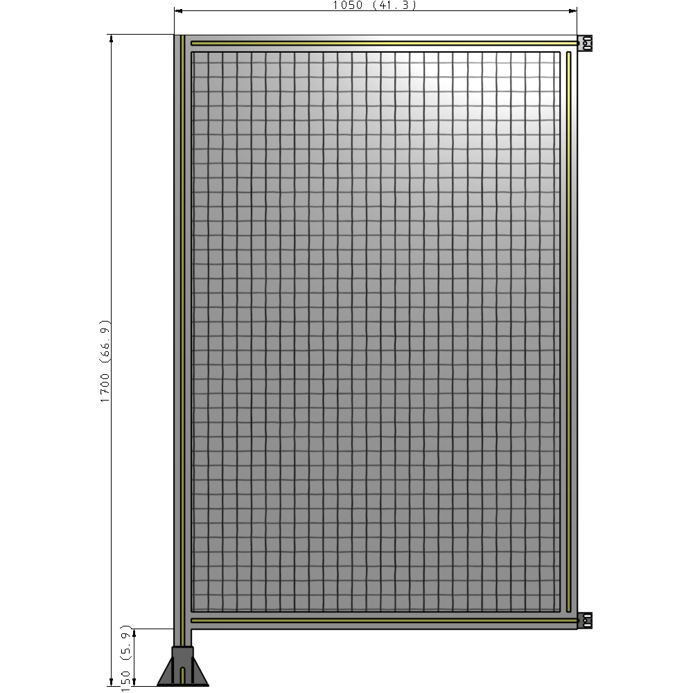 A1-1700-1050-0150-HYMFK SINGLE PANEL-LEG ON LEFT WITH HINGES 1700MM X 1050MM  1" MESH, AS A KIT