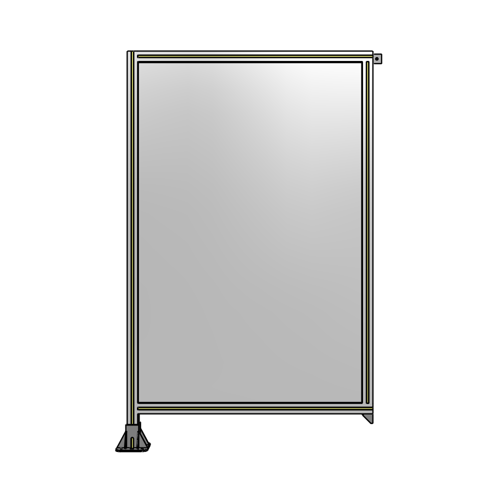 A1-1700-1050-0150-TYPFA SINGLE PANEL-LEG ON LEFT WITH TIE PLATES AND ANGLE 1700MM X 1050MM  1/4" POLYCARBONATE, ASSEMBLED