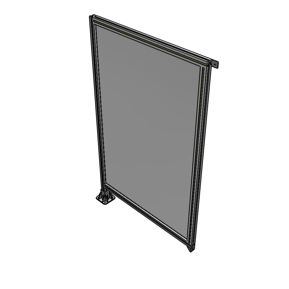 A1-1700-1050-0150-TYPFA SINGLE PANEL-LEG ON LEFT WITH TIE PLATES AND ANGLE 1700MM X 1050MM  1/4" POLYCARBONATE, ASSEMBLED
