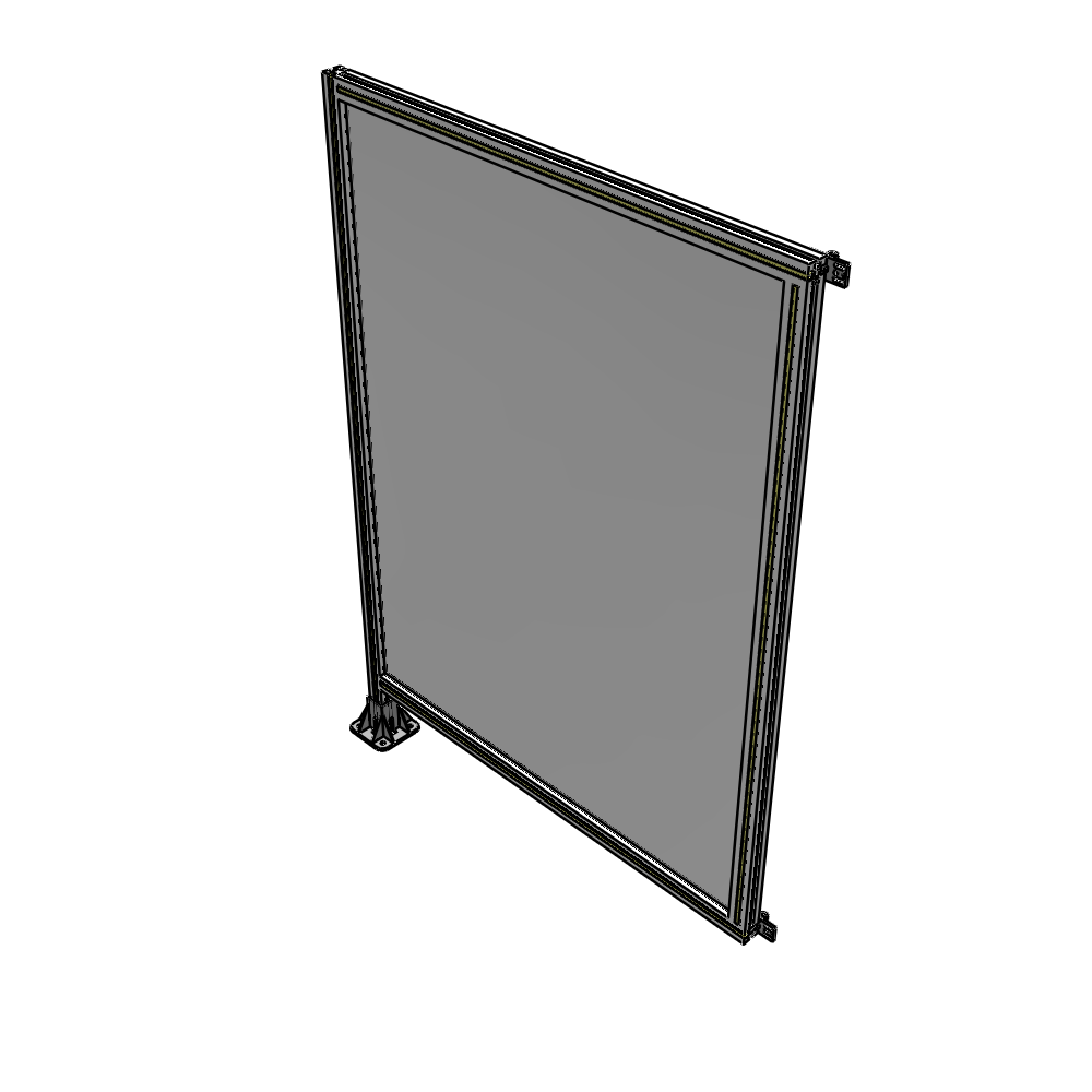 A1-1700-1200-0150-HYPFA SINGLE PANEL-LEG ON LEFT WITH HINGES 1700MM X 1200MM  1/4" POLYCARBONATE, FULLY ASSEMBLED