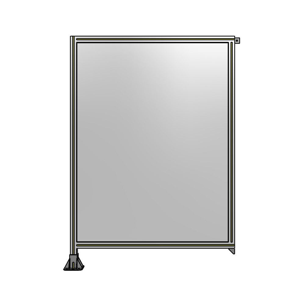 A1-1700-1200-0150-TYPFK SINGLE PANEL-LEG ON LEFT WITH TIE PLATES AND ANGLE 1700MM X 1200MM  1/4" POLYCARBONATE, AS A KIT