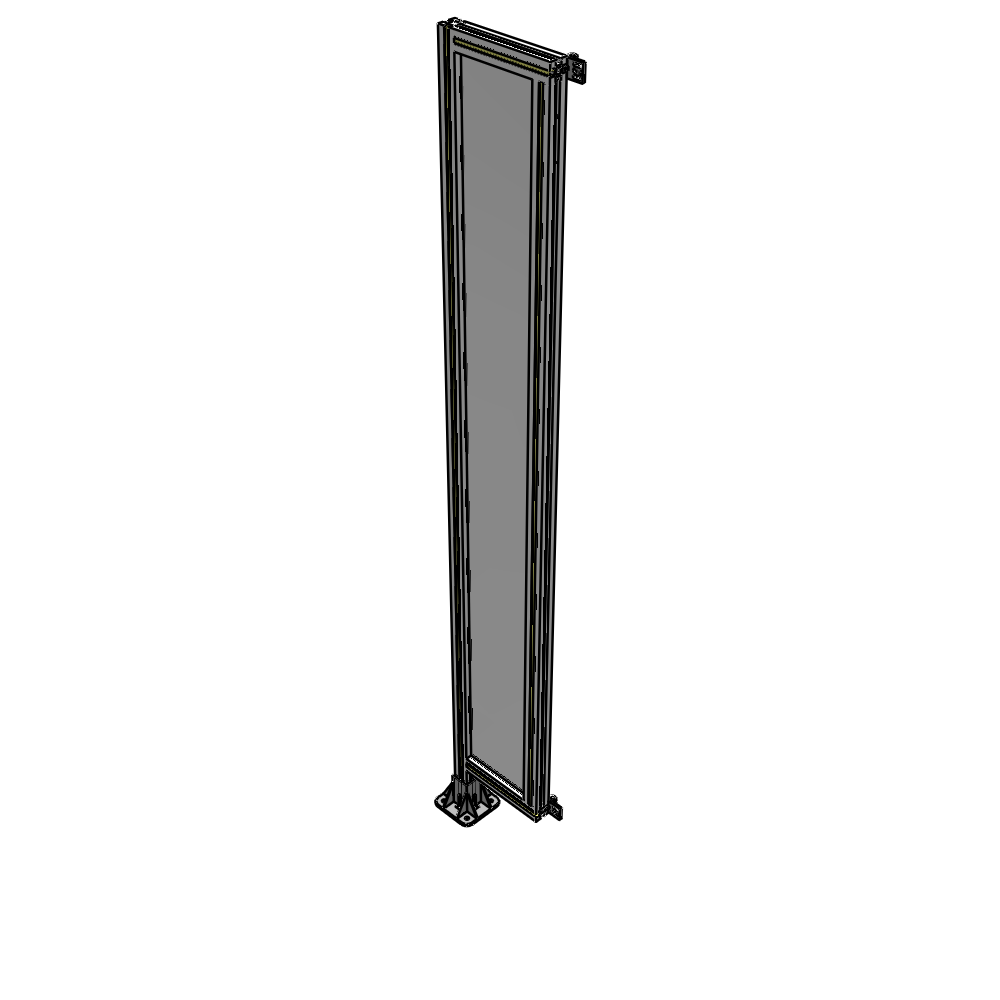 A1-2135-0300-0150-HYPFA SINGLE PANEL-LEG ON LEFT WITH HINGES 2135MM X 300MM 1/4" POLYCARBONATE, FULLY ASSEMBLED