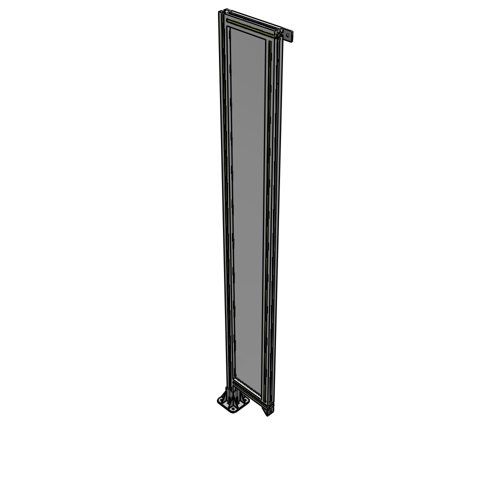 A1-2135-0300-0150-TYPFA SINGLE PANEL-LEG ON LEFT WITH TIE PLATES AND ANGLE 2135MM X 300MM  1/4" POLYCARBONATE, ASSEMBLED