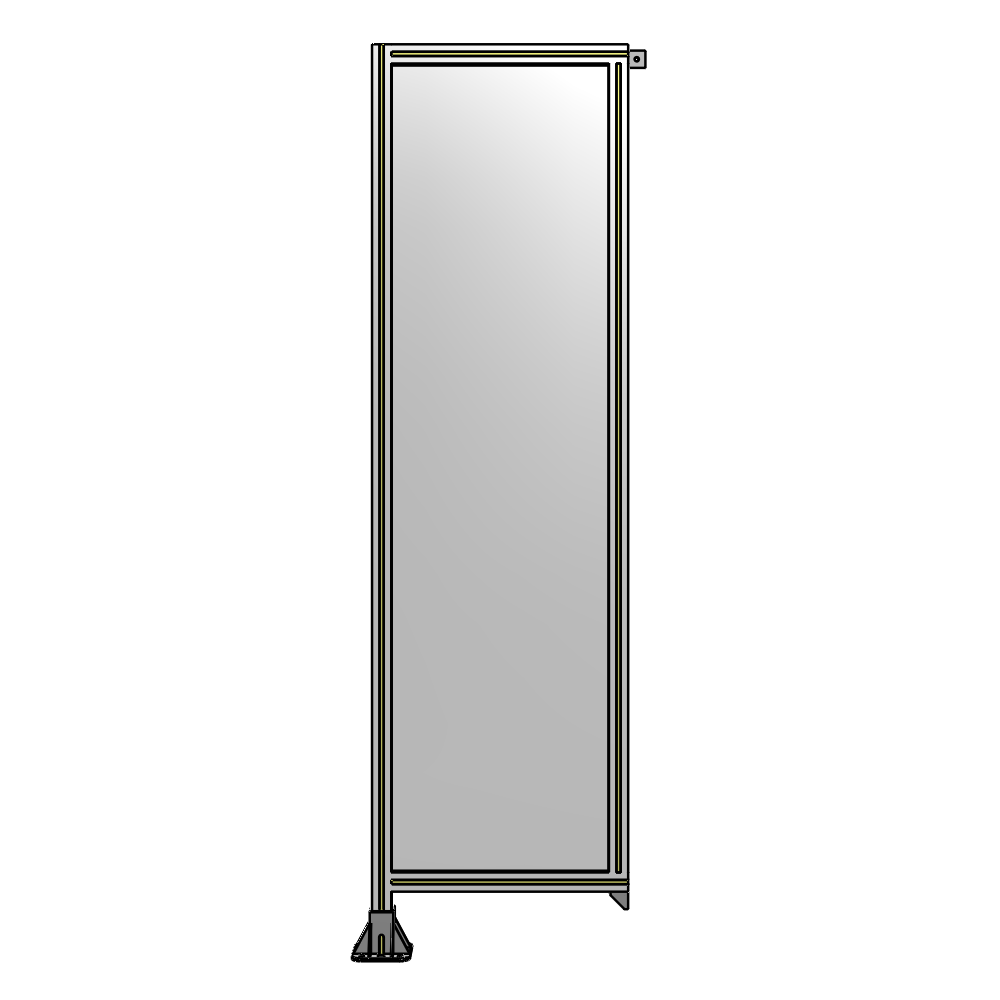 A1-2135-0600-0150-TYPFK SINGLE PANEL-LEG ON LEFT WITH TIE PLATES AND ANGLE 2135MM X 600MM  1/4" POLYCARBONATE, AS A KIT