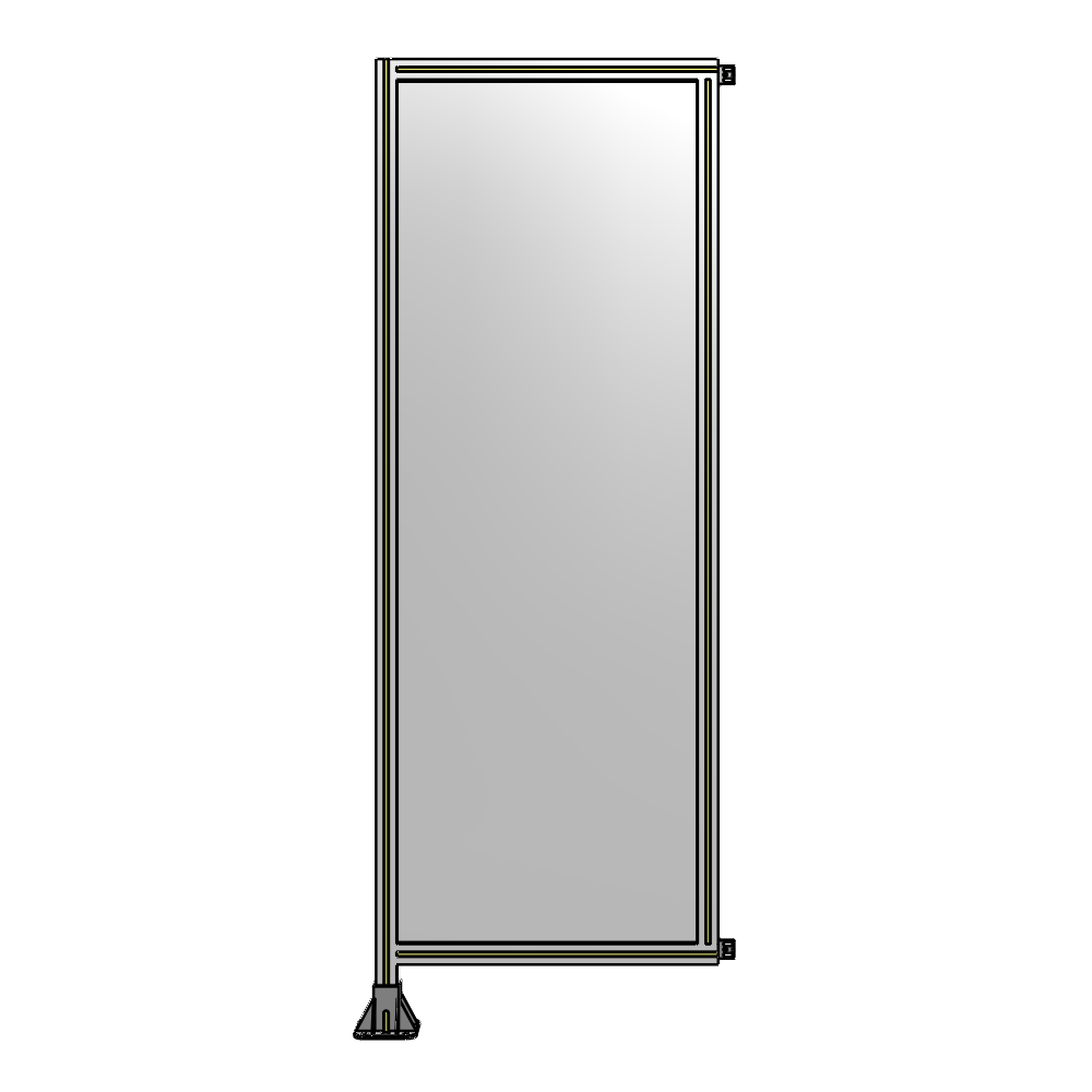 A1-2135-0750-0150-HYPFA SINGLE PANEL-LEG ON LEFT WITH HINGES 2135MM X 750MM  1/4" POLYCARBONATE, ASSEMBLED
