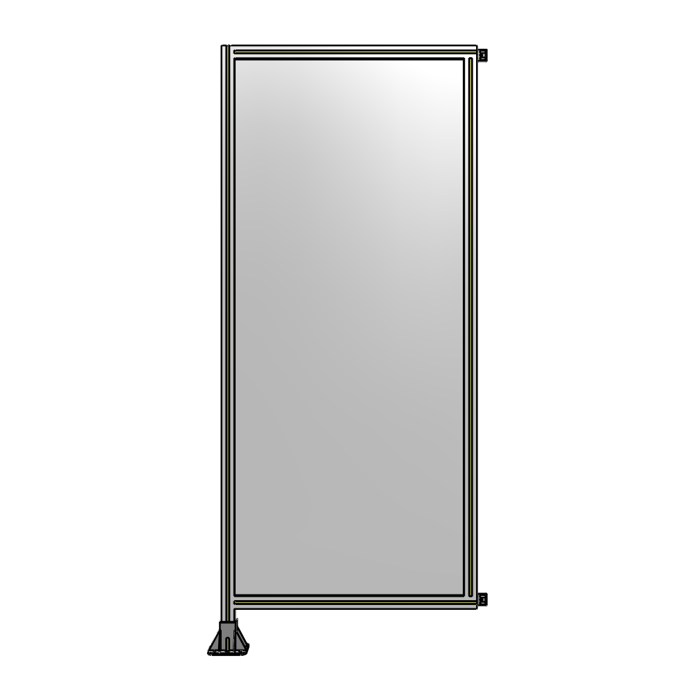 A1-2135-0900-0150-HYPFK SINGLE PANEL-LEG ON LEFT WITH HINGES 2135MM X 900MM  1/4" POLYCARBONATE, AS A KIT