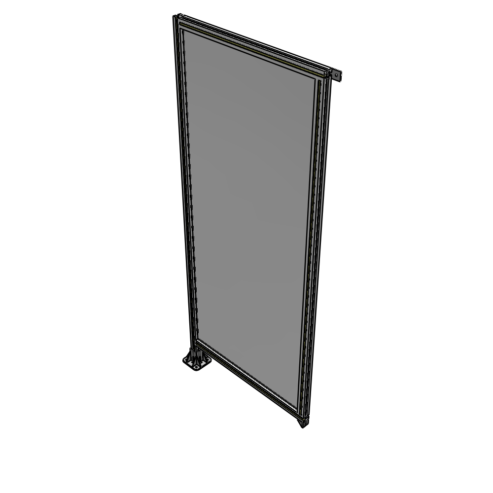 A1-2135-0900-0150-TYPFK SINGLE PANEL-LEG ON LEFT WITH TIE PLATES AND ANGLE 2135MM X 900MM 1/4" POLYCARBONATE, AS A KIT
