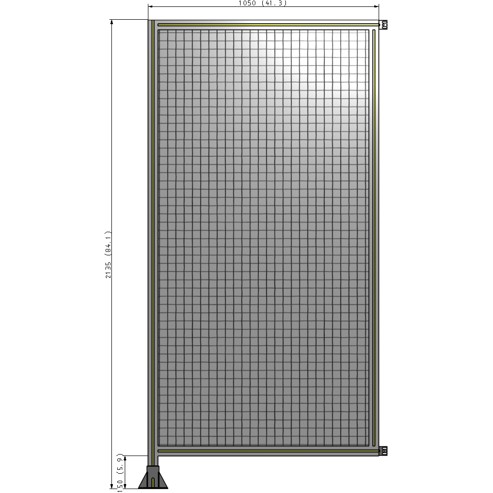 A1-2135-1050-0150-HYMFK SINGLE PANEL-LEG ON LEFT WITH HINGES 2135MM X 1050MM  1" MESH, AS A KIT