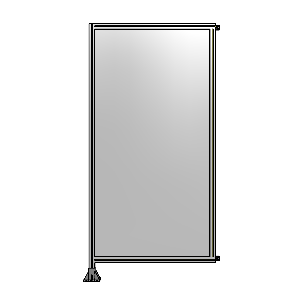 A1-2135-1050-0150-HYPFA SINGLE PANEL-LEG ON LEFT WITH HINGES 2135MM X 1050MM  1/4" POLYCARBONATE, FULLY ASSEMBLED