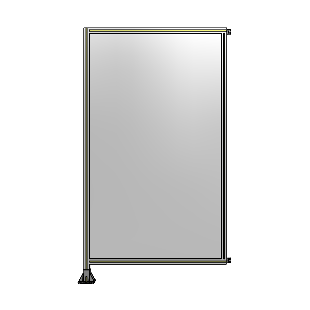 A1-2135-1200-0150-HYPFA SINGLE PANEL-LEG ON LEFT WITH HINGES 2135MM X 1200MM 1/4" POLYCARBONATE, FULLY ASSEMBLED