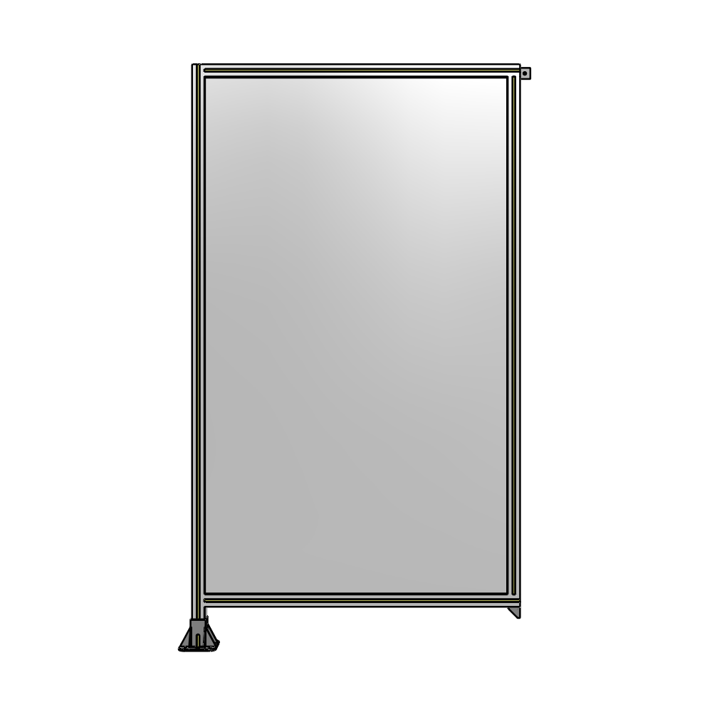 A1-2135-1200-0150-TYPFK SINGLE PANEL-LEG ON LEFT WITH TIE PLATES AND ANGLE 2135MM X 1200MM  1/4" POLYCARBONATE, AS A KIT