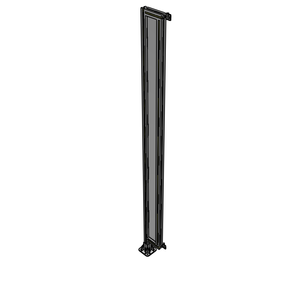 A1-2400-0200-0150-HYPFK SINGLE PANEL-LEG ON LEFT WITH HINGES 2400MM X 200MM 1/4" POLYCARBONATE, AS A KIT