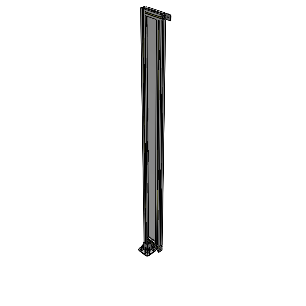 A1-2400-0200-0150-TYPFK SINGLE PANEL-LEG ON LEFT WITH TIE PLATES AND ANGLE 2400MM X 200MM 1/4" POLYCARBONATE, AS A KIT