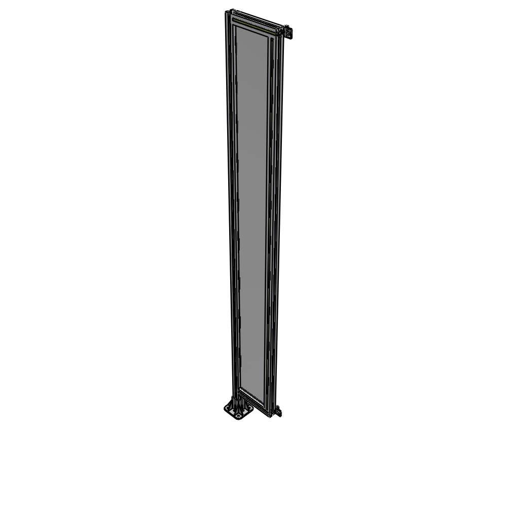 A1-2400-0300-0150-HYPFK SINGLE PANEL-LEG ON LEFT WITH HINGES 2400MM X 300MM 1/4" POLYCARBONATE, AS A KIT