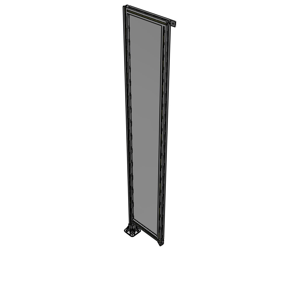 A1-2400-0450-0150-TYPFA SINGLE PANEL-LEG ON LEFT WITH TIE PLATES AND ANGLE 2400MM X 450MM 1/4" POLYCARBONATE, ASSEMBLED