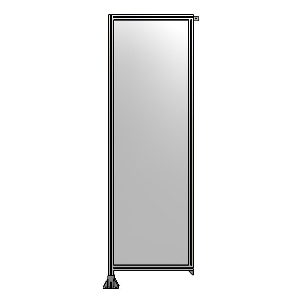 A1-2400-0750-0150-TYPFK SINGLE PANEL-LEG ON LEFT WITH TIE PLATES AND ANGLE 2400MM X 750MM 1/4" POLYCARBONATE, AS A KIT