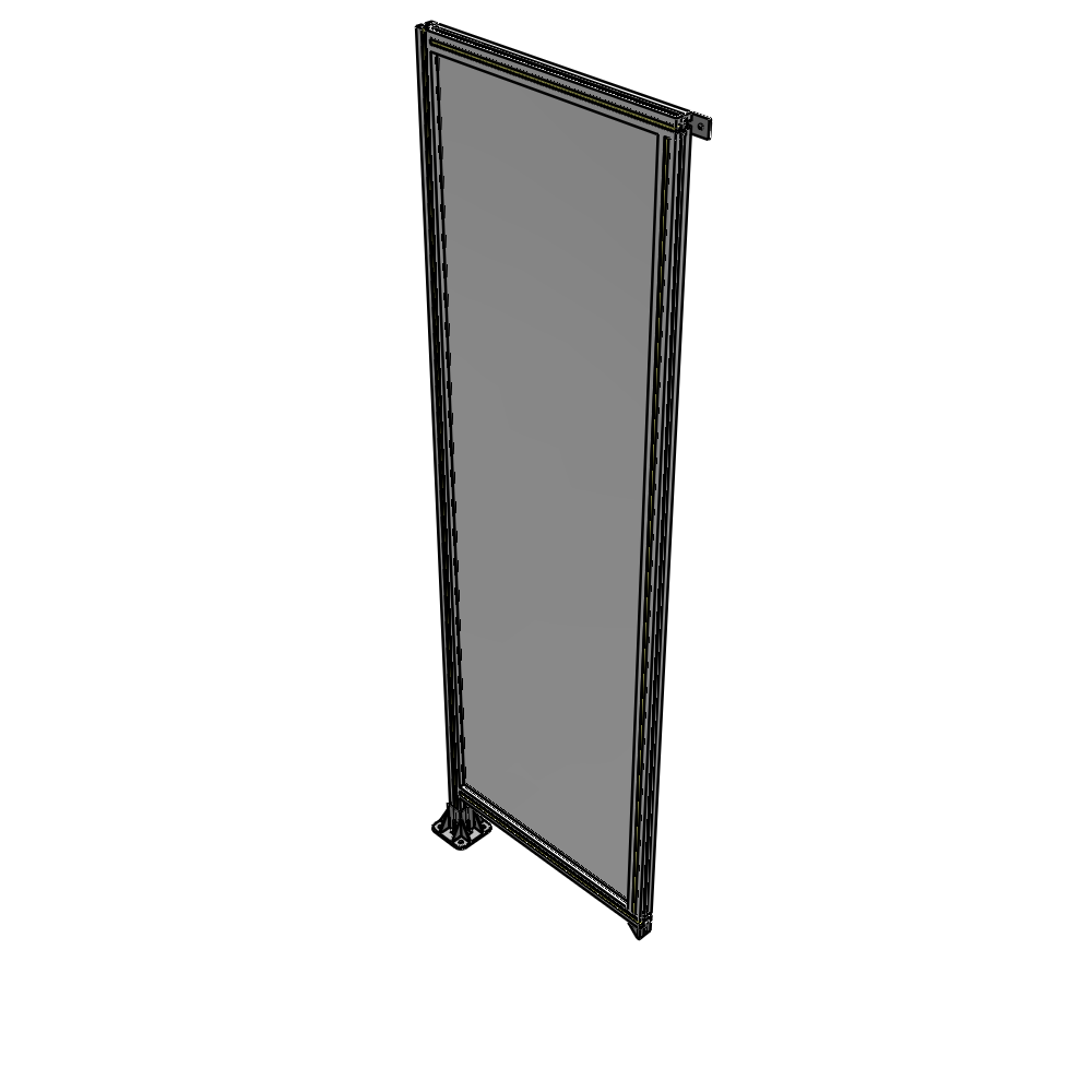 A1-2400-0750-0150-TYPFK SINGLE PANEL-LEG ON LEFT WITH TIE PLATES AND ANGLE 2400MM X 750MM 1/4" POLYCARBONATE, AS A KIT