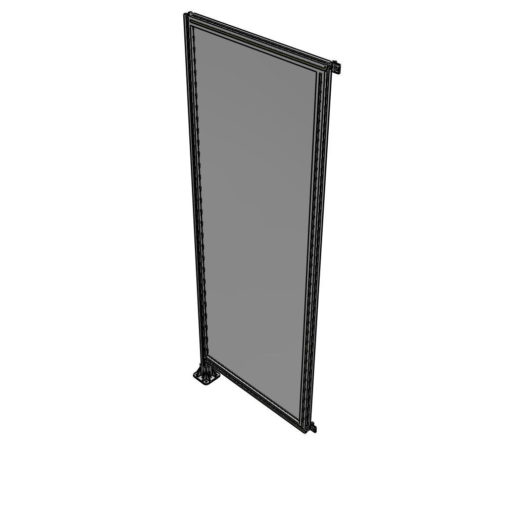 A1-2400-0900-0150-HYPFK SINGLE PANEL-LEG ON LEFT WITH HINGES 2400MM X 900MM 1/4" POLYCARBONATE, AS A KIT