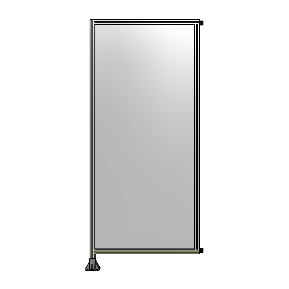 A1-2400-1050-0150-HYPFA SINGLE PANEL-LEG ON LEFT WITH HINGES 2400MM X 1050MM 1/4" POLYCARBONATE, FULLY ASSEMBLED