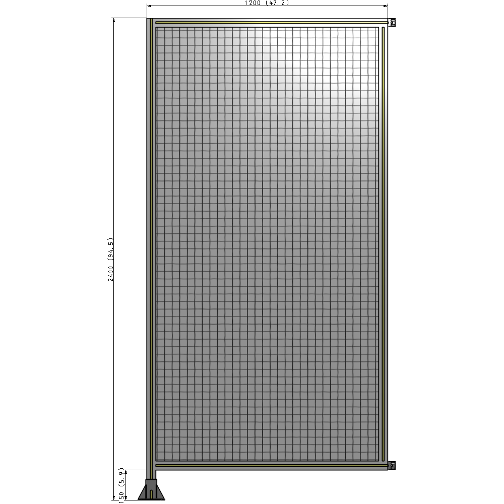 A1-2400-1200-0150-HYMFK SINGLE PANEL-LEG ON LEFT WITH HINGES 2400MM X 1200MM  1" MESH, AS A KIT