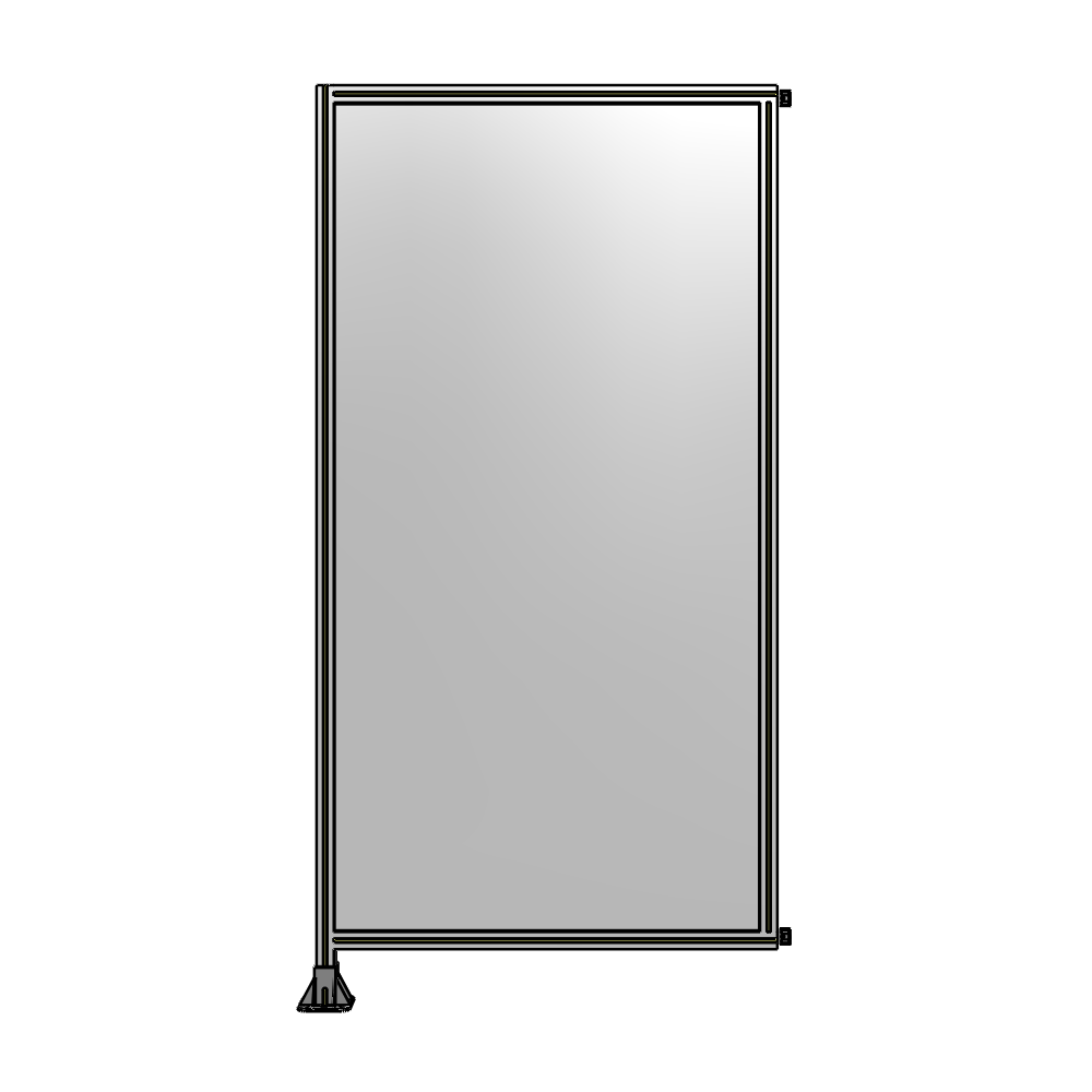 A1-2400-1200-0150-HYPFA SINGLE PANEL-LEG ON LEFT WITH HINGES 2400MM X 1200MM 1/4" POLYCARBONATE, FULLY ASSEMBLED