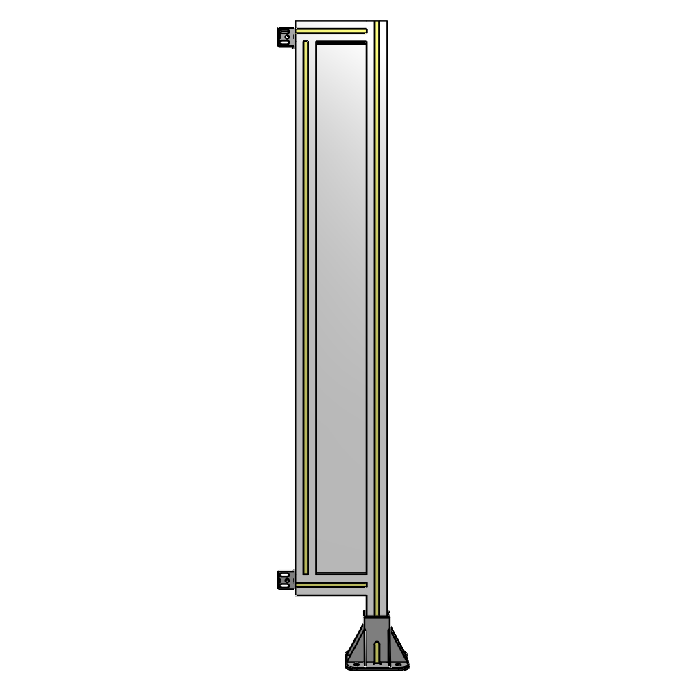 A2-1400-0200-0150-HYPFK SINGLE PANEL-LEG ON RIGHT WITH HINGES 1400MM X 200MM 1/4" POLYCARBONATE, AS A KIT