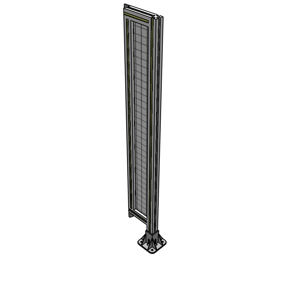A2-1400-0200-0150-TYMFK SINGLE PANEL-LEG ON RIGHT WITH TIE PLATES AND ANGLE 1400MM X 200MM 1" MESH, AS A KIT