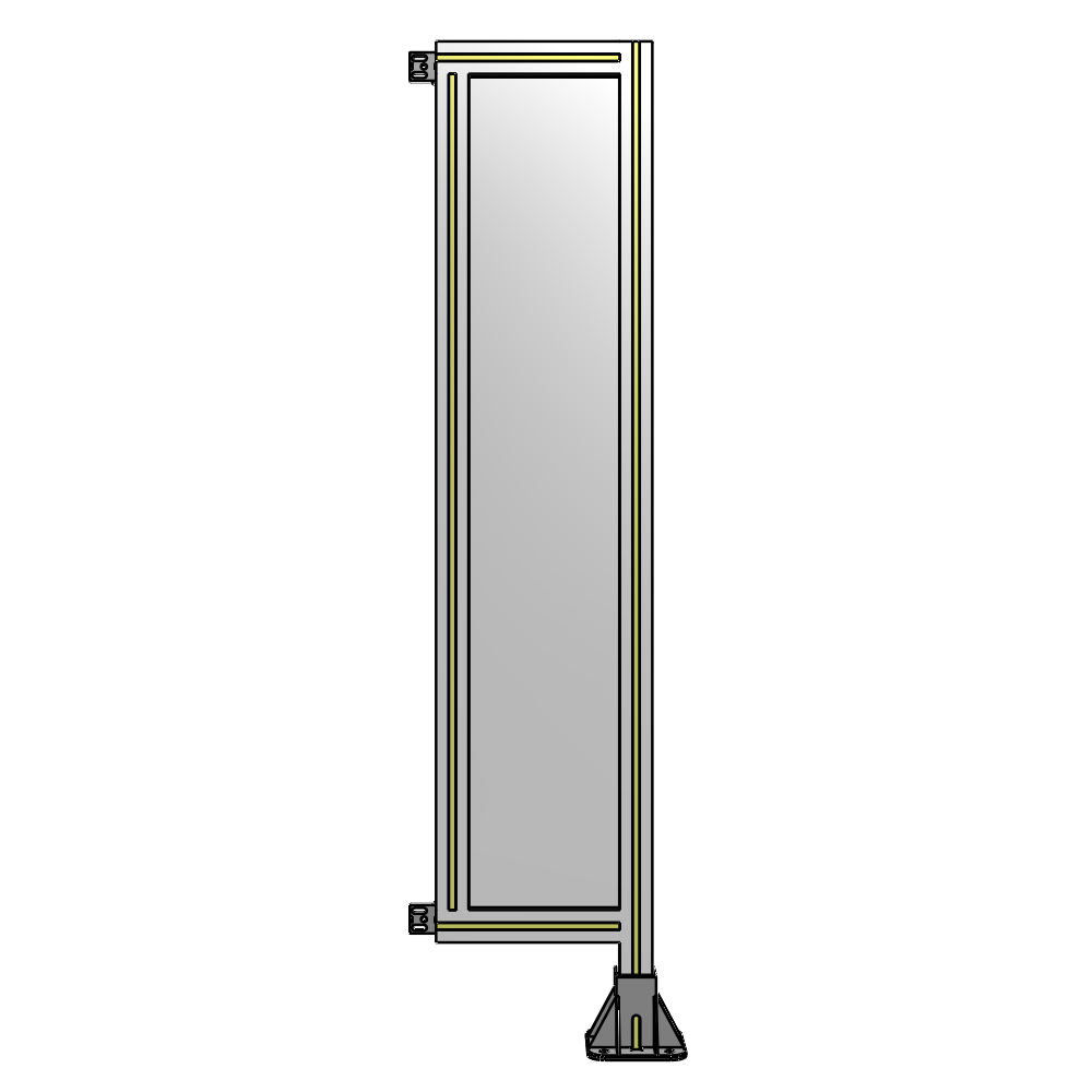 A2-1400-0300-0150-HYPFK SINGLE PANEL-LEG ON RIGHT WITH HINGES 1400MM X 300MM  1/4" POLYCARBONATE, AS A KIT