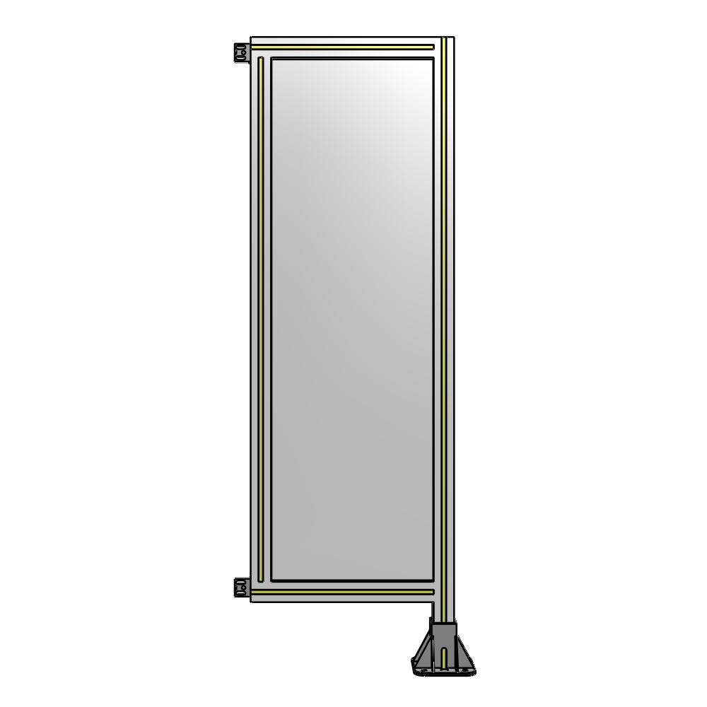 A2-1400-0450-0150-HYPFA SINGLE PANEL-LEG ON RIGHT WITH HINGES 1400MM X 450MM  1/4" POLYCARBONATE, ASSEMBLED