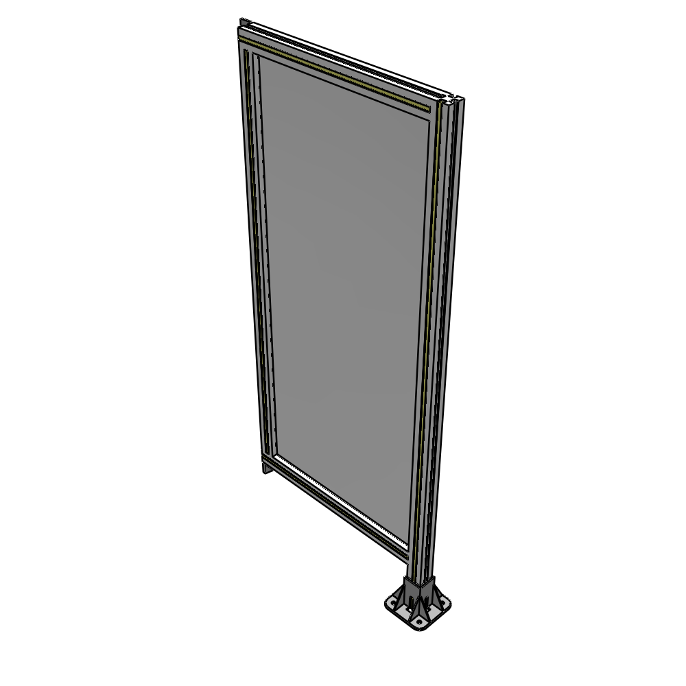 A2-1400-0600-0150-TYPFK SINGLE PANEL-LEG ON RIGHT WITH TIE PLATES AND ANGLE 1400MM X 600MM 1/4" POLYCARBONATE, AS A KIT
