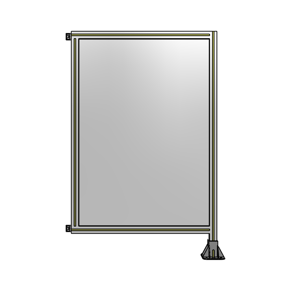 A2-1400-0900-0150-HYPFA SINGLE PANEL-LEG ON RIGHT WITH HINGES 1400MM X 900MM  1/4" POLYCARBONATE, FULLY ASSEMBLED