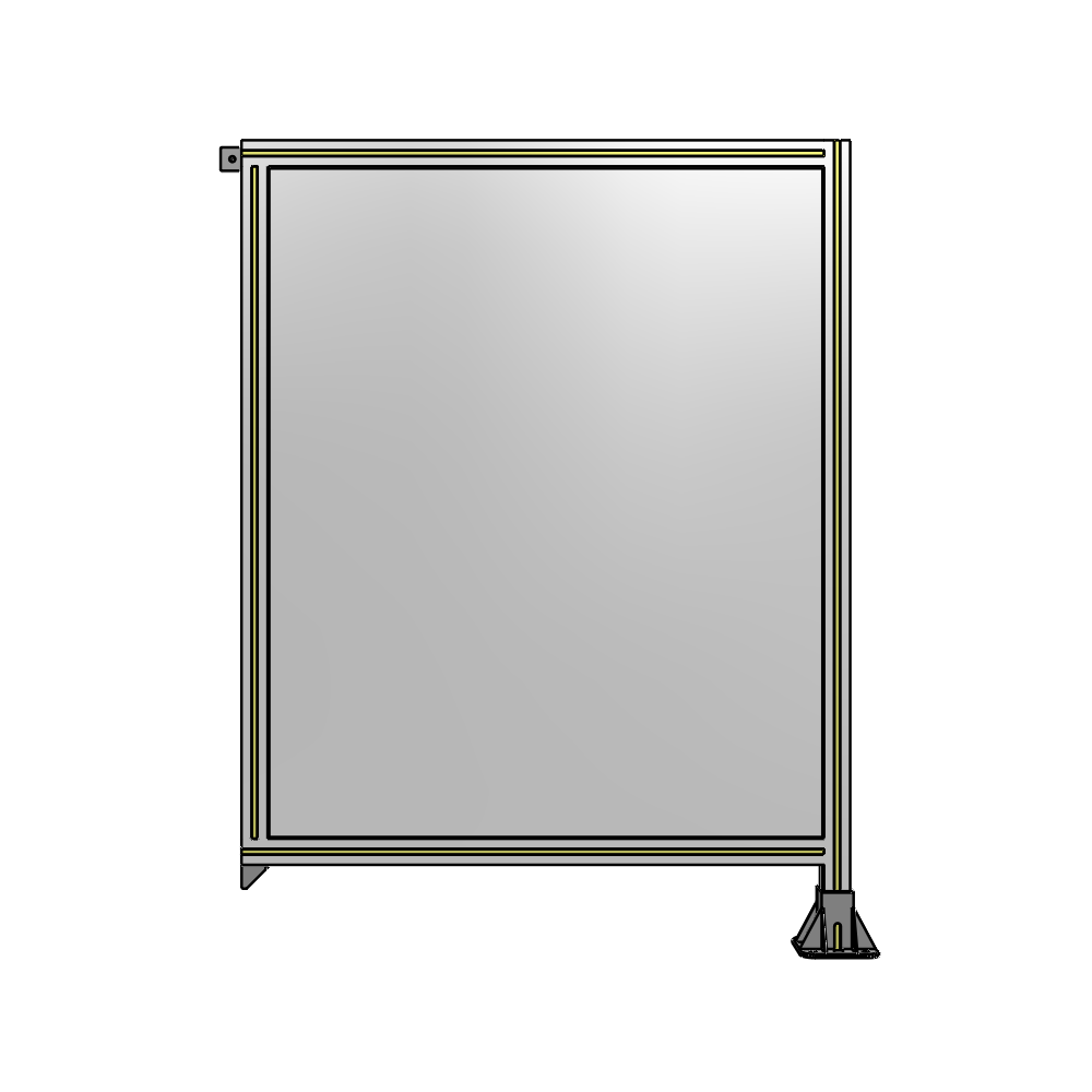 A2-1400-1050-0150-TYPFA SINGLE PANEL-LEG ON RIGHT WITH TIE PLATES AND ANGLE 1400MM X 1050MM  1/4" POLYCARBONATE, ASSEMBLED