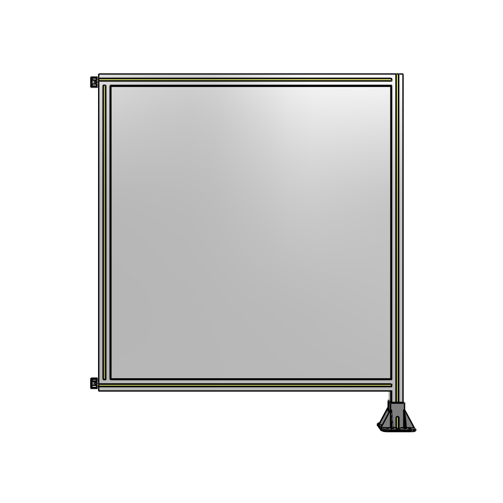 A2-1400-1200-0150-HYPFA SINGLE PANEL-LEG ON RIGHT WITH HINGES 1400MM X 1200MM 1/4" POLYCARBONATE, FULLY ASSEMBLED