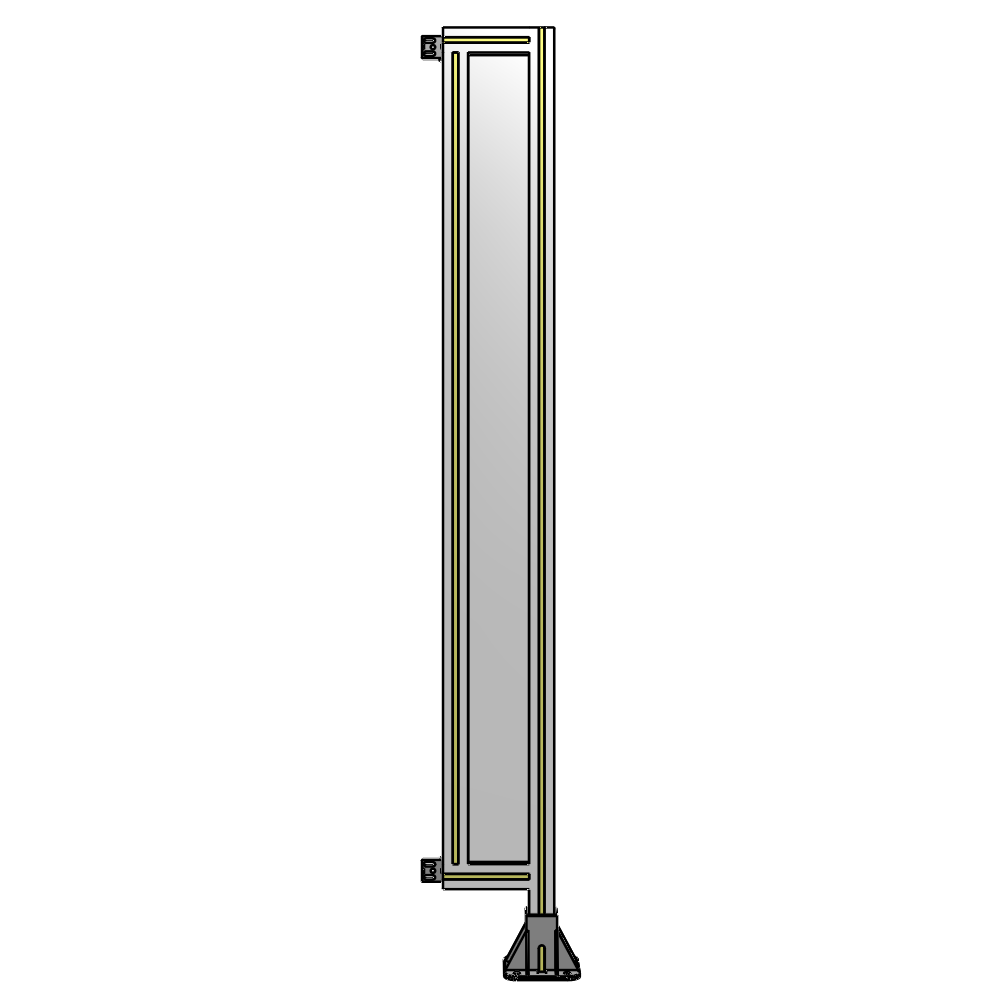 A2-1700-0200-0150-HYPFA SINGLE PANEL-LEG ON RIGHT WITH HINGES 1700MM X 200MM 1/4" POLYCARBONATE, FULLY ASSEMBLED