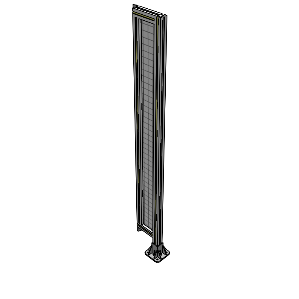 A2-1700-0200-0150-TYMFA SINGLE PANEL-LEG ON RIGHT WITH TIE PLATES AND ANGLE 1700MM X 200MM 1" MESH, FULLY ASSEMBLED