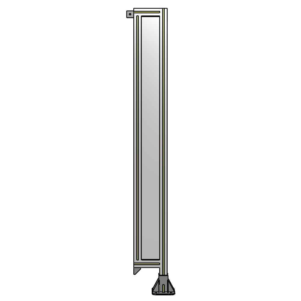A2-1700-0200-0150-TYPFK SINGLE PANEL-LEG ON RIGHT WITH TIE PLATES AND ANGLE 1700MM X 200MM 1/4" POLYCARBONATE, AS A KIT