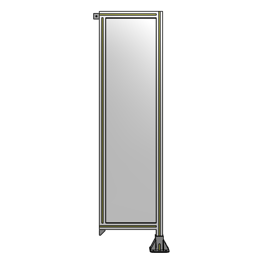 A2-1700-0450-0150-TYPFK SINGLE PANEL-LEG ON RIGHT WITH TIE PLATES AND ANGLE 1700MM X 450MM 1/4" POLYCARBONATE, AS A KIT