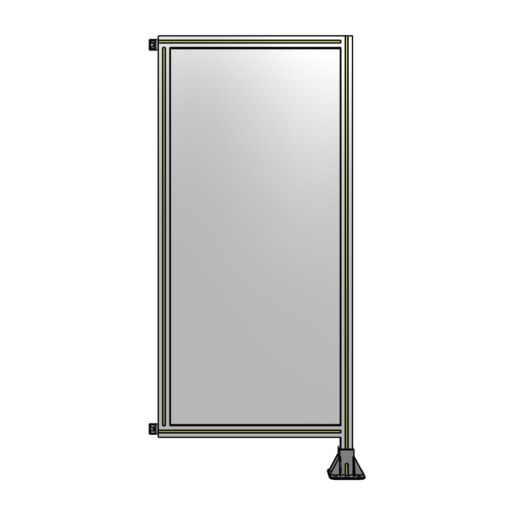 A2-1700-0750-0150-HYPFK SINGLE PANEL-LEG ON RIGHT WITH HINGES 1700MM X 750MM  1/4" POLYCARBONATE, AS A KIT