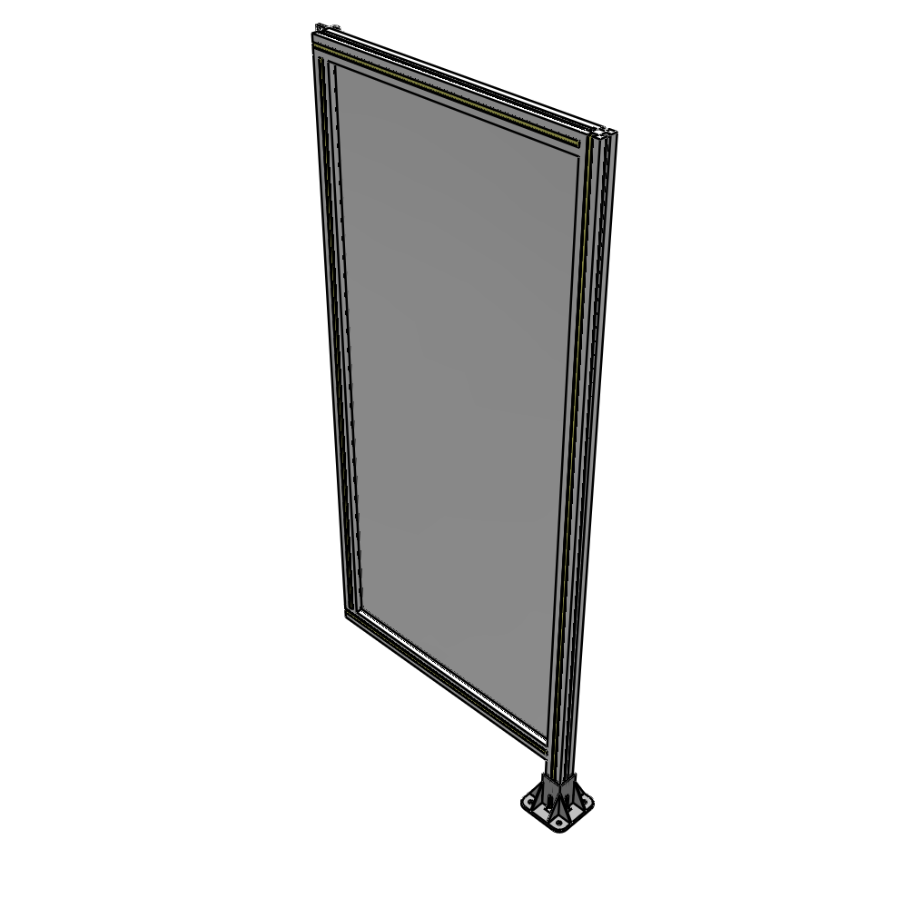 A2-1700-0750-0150-HYPFK SINGLE PANEL-LEG ON RIGHT WITH HINGES 1700MM X 750MM  1/4" POLYCARBONATE, AS A KIT