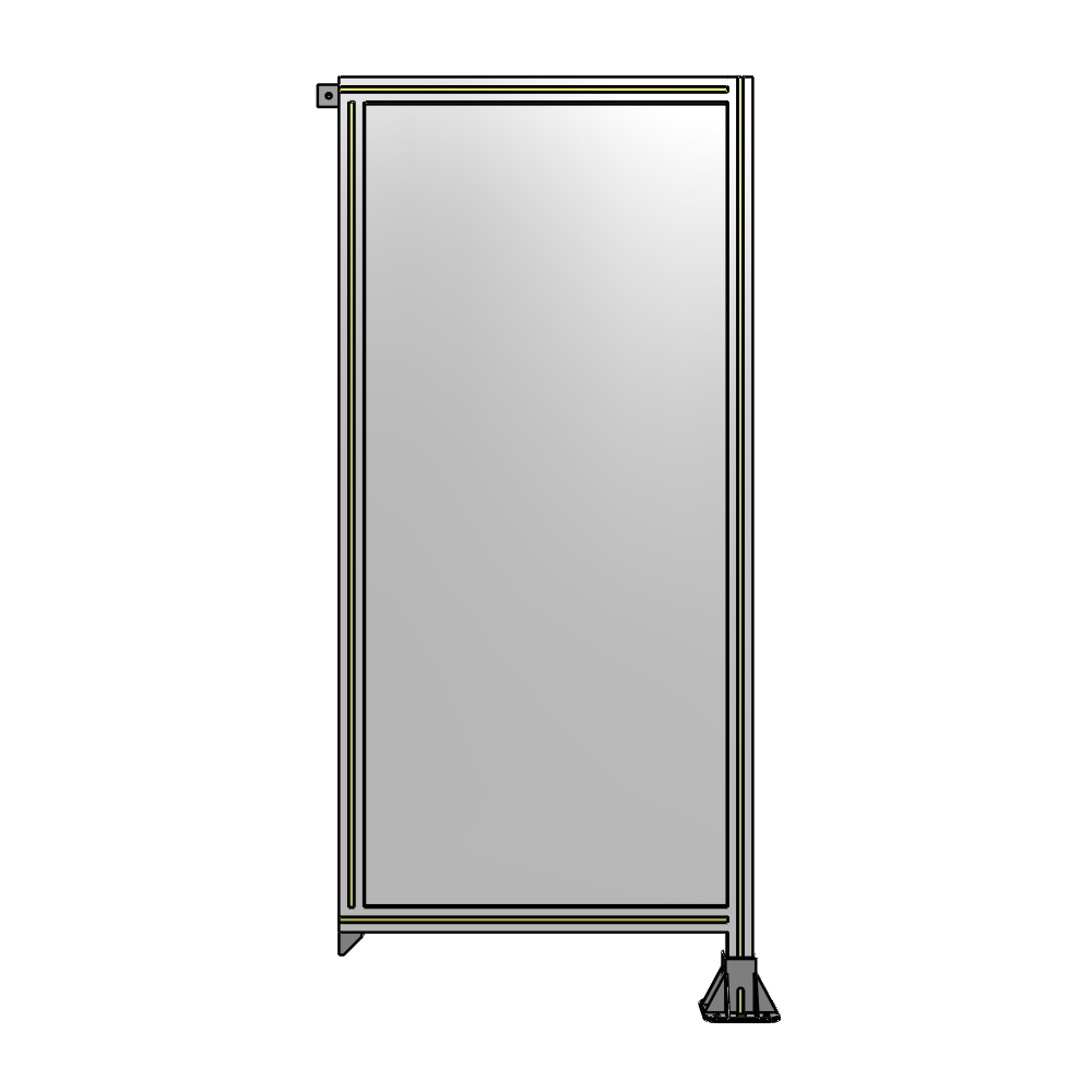 A2-1700-0750-0150-TYPFK SINGLE PANEL-LEG ON RIGHT WITH TIE PLATES AND ANGLE 1700MM X 750MM  1/4" POLYCARBONATE, AS A KIT