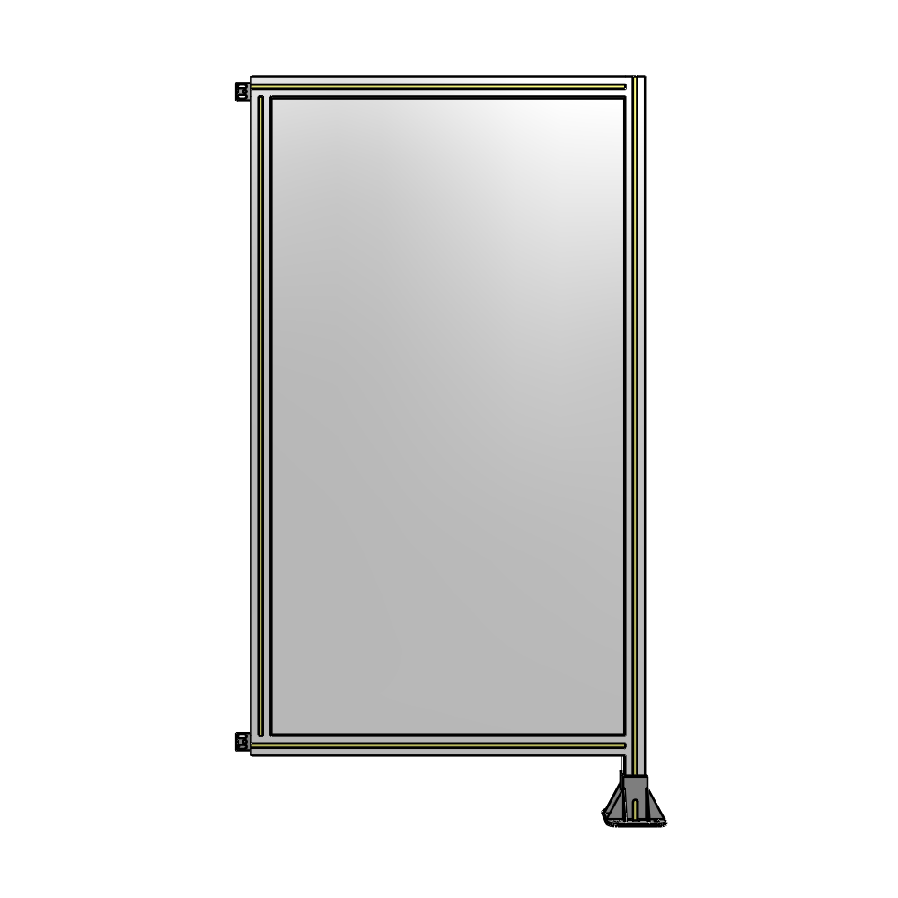 A2-1700-0900-0150-HYPFA SINGLE PANEL-LEG ON RIGHT WITH HINGES 1700MM X 900MM 1/4" POLYCARBONATE, FULLY ASSEMBLED