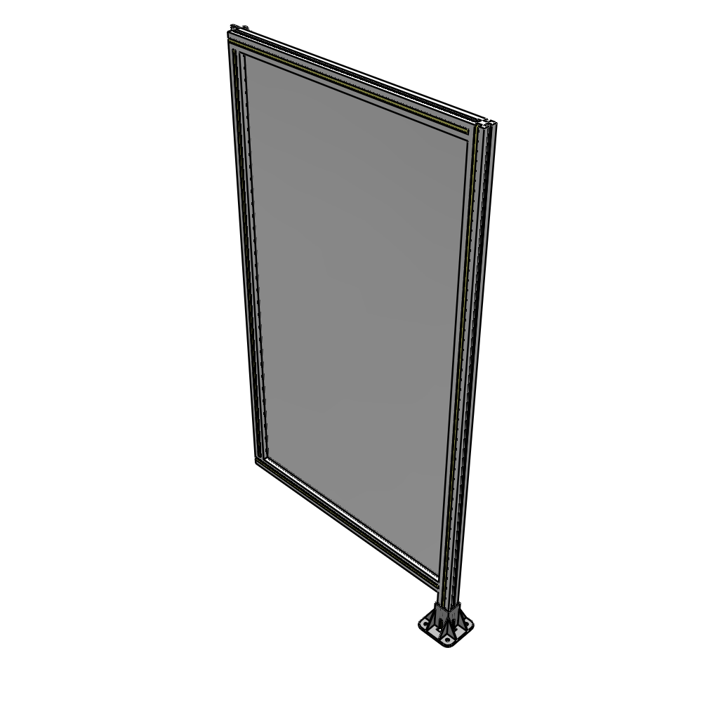 A2-1700-0900-0150-HYPFA SINGLE PANEL-LEG ON RIGHT WITH HINGES 1700MM X 900MM 1/4" POLYCARBONATE, FULLY ASSEMBLED