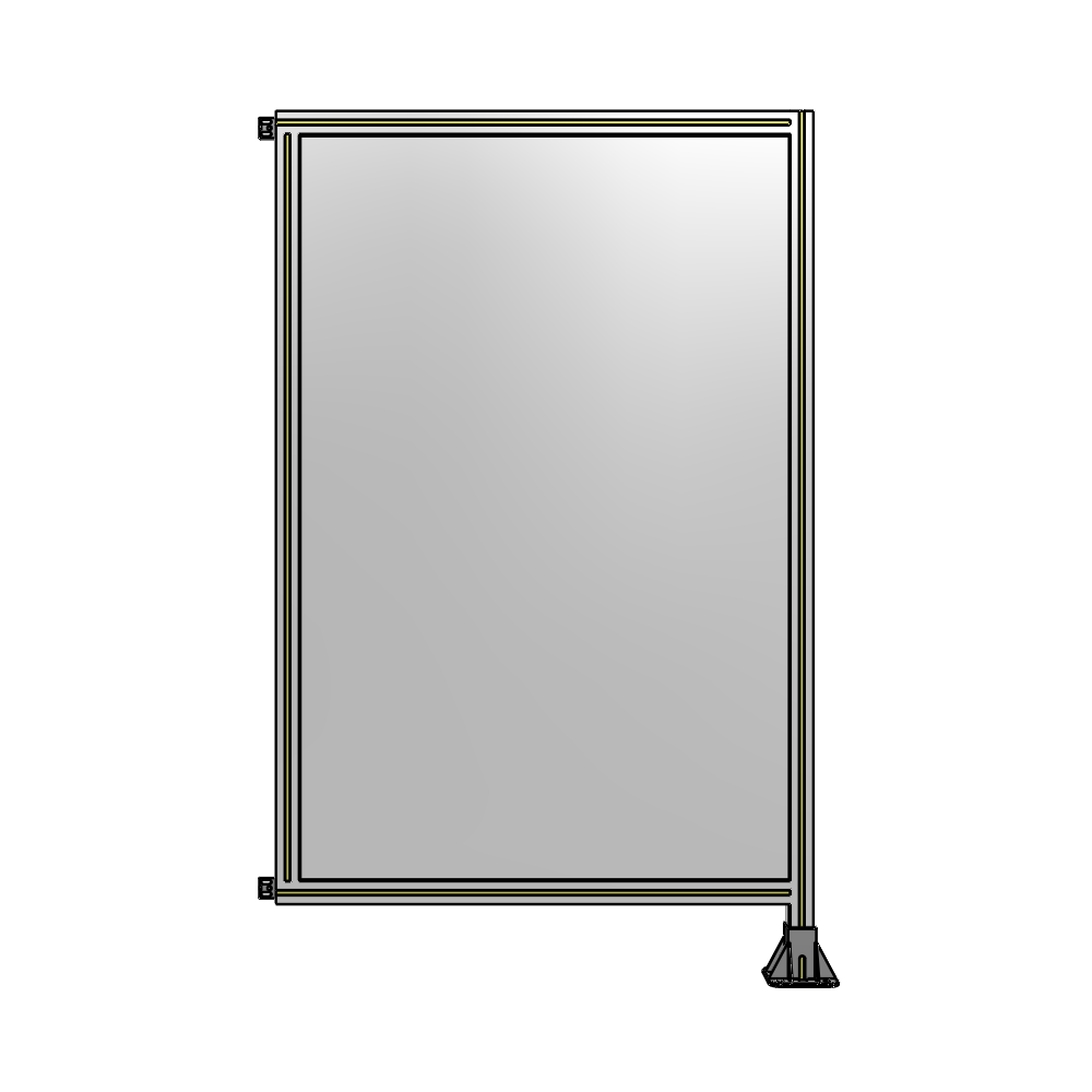 A2-1700-1050-0150-HYPFA SINGLE PANEL-LEG ON RIGHT WITH HINGES 1700MM X 1050MM  1/4" POLYCARBONATE, FULLY ASSEMBLED