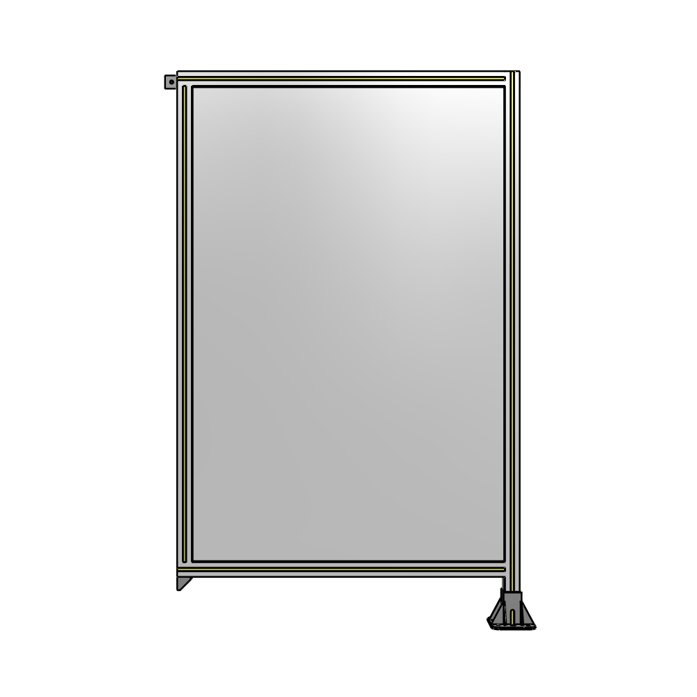 A2-1700-1050-0150-TYPFK SINGLE PANEL-LEG ON RIGHT WITH TIE PLATES AND ANGLE 1700MM X 1050MM  1/4" POLYCARBONATE, AS A KIT