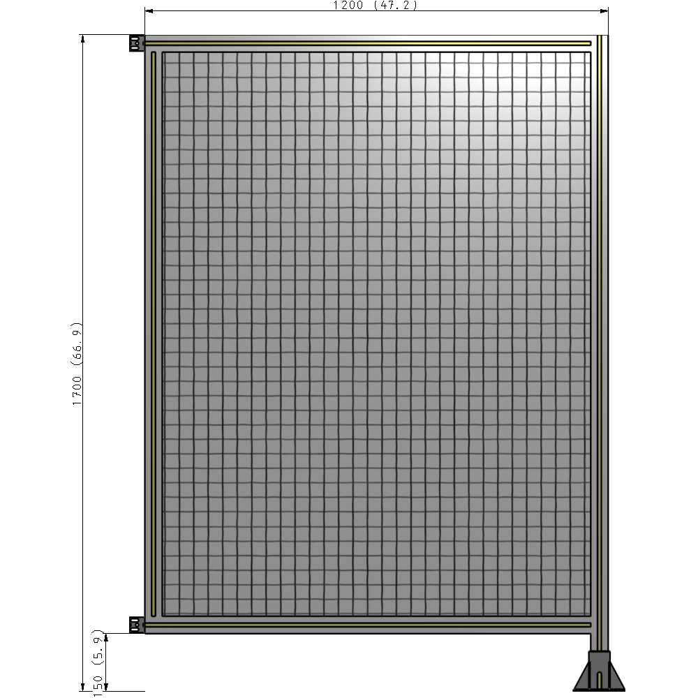 A2-1700-1200-0150-HYMFK SINGLE PANEL-LEG ON RIGHT WITH HINGES 1700MM X 1200MM 1" MESH, AS A KIT