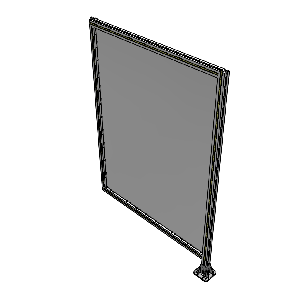 A2-1700-1200-0150-HYPFA SINGLE PANEL-LEG ON RIGHT WITH HINGES 1700MM X 1200MM  1/4" POLYCARBONATE, FULLY ASSEMBLED