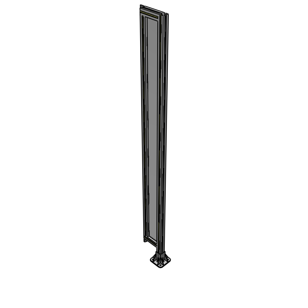 A2-2135-0200-0150-TYPFK SINGLE PANEL-LEG ON RIGHT WITH TIE PLATES AND ANGLE 2135MM X 200MM  1/4" POLYCARBONATE, AS A KIT