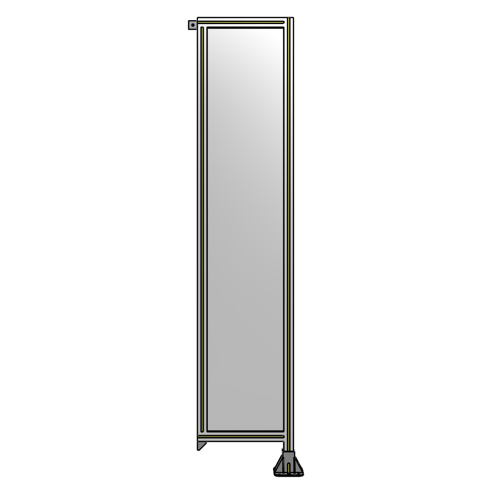 A2-2135-0450-0150-TYPFK SINGLE PANEL-LEG ON RIGHT WITH TIE PLATES AND ANGLE 2135MM X 450MM  1/4" POLYCARBONATE, AS A KIT