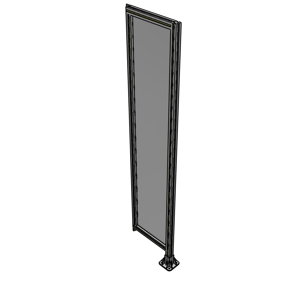 A2-2135-0450-0150-TYPFK SINGLE PANEL-LEG ON RIGHT WITH TIE PLATES AND ANGLE 2135MM X 450MM  1/4" POLYCARBONATE, AS A KIT